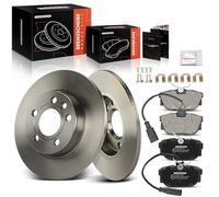Frankberg Brake Kit incl. 2x Brake Disc + 4x Brake Pad Rear Compatible with Transporter IV 70B 70C 70J 70K 7DB 7DC 7DJ 7DK Replace# 7D0698451D, 7D0698451A