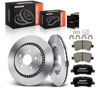 Frankberg Brake Kit incl. 2x Brake Disc + 4x Brake Pad Rear Compatible with V60 I 155 V70 III 135 XC70 II 136 S60 II 134 S80 II 124 Replace# 31341483