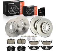 Frankberg Brake Kit incl. 4x Brake Disc + 8x Brake Pad Front Rear Compatible with Golf VI 5K1 Yeti 5L Golf V 1K1 Beetle Cabriolet Replace# 1K0615301AC