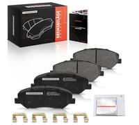 Frankberg Brake Pad Set incl. 4x Brake Pad Front Replace #581012PA70 | Compatible with KIA Sorento II XM, Hyandai Santa Fé II CM III DM DMA, Grand Santa Fé; with Acoustic wear warning