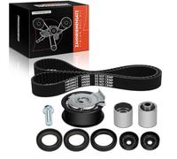 Frankberg Timing Belt Set Timing Belt Belt Tensioner Compatible with Golf V 1K1 Pas.sat 3C2 A3 8P1 A4 8EC A6 4F2 Oct.avia II 1Z3 Polo 6C1 6R1 Tou.ran 1T1 1T2 Leon 1P1 Replace# 06F198119A