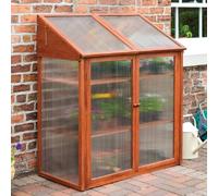 frankby glass garden mini greenhouse with wooden frame in natural
