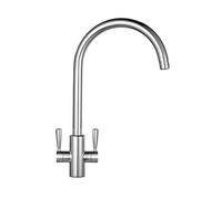 Franke Ascona Swan Neck Swivel Spout Mono Mixer Twin Lever Chrome Kitchen Tap