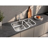 Franke Base Base 160 1.5 Bowl Undermount Stainless Steel Kitchen Sink 600x465mm
