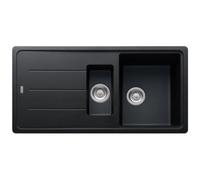 Franke Basis Bfg651 1.5-Bowl Granite Composite Kitchen Sink, Matt Black Inset With 2X 90mm Basket Wastes