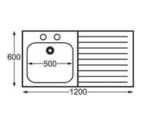 Franke E20602R Stainless Steel Sink, Self Assembly, 1200 mm Width
