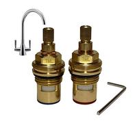 Franke Eiger Compatible Pair of Ceramic Tap Cartridges | Valves Quarter Turn 28 Spline