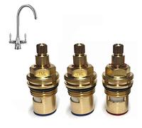 Franke Filterflow Corinthian 3-Way Compatible Ceramic Tap Cartridges (Set of 3, Hot, Cold, Filter)