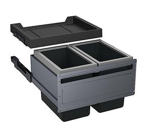 FRANKE FX60 Built-In Waste Bin 2 Compartments for the Kitchen Rubbish Bin with Lid 2 x 26 Litres