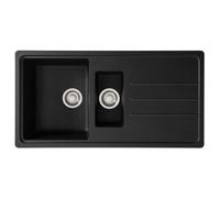 Franke Junos JSD651-97CB 1.5 Bowl Tectonite Reversible Inset Black Kitchen Sink