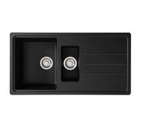 Franke Junos JSD651-97CB 1.5 Bowl Tectonite Reversible Inset Black Kitchen Sink