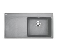Franke Kitchen Sink Made of Granite (Fragranite) with a Single Bowl Mythos MTG 611-stone Right 114.0330.979, Stone Grey