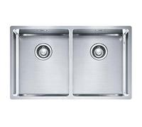 Franke Kitchen Sink Made of Stainless Steel (Silk) with Double Bowl Box BXX 220/120-34-34 127.0370.188, Grey