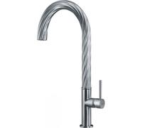 Franke Maris Decor Steel Single Lever Kitchen Tap Brass J-Spout Swivel