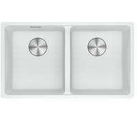 Franke Maris MRG 220-35-35 Fragranite Polar white double flush sink