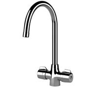 Franke Smart Pro Cruciform Two Lever J Swivel Spout Kitchen Tap in Chrome