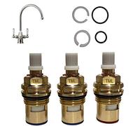 Franke Triflow Corinthian Compatible Tap Repair Spares Kit - Spout O Ring Seals & Ceramic Cartridge Valves (set of 3)