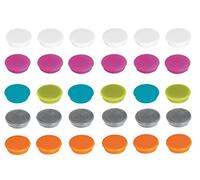 Franken Magnets for whiteboard, fridge, magnetic board, magnetic board, assorted colours in trendy colours: pearl white, pink, light blue, light green, silver, orange, 30 pieces