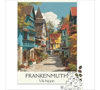 Frankenmuth Michigan Art 1000 Piece Jigsaw Puzzle | perfect indoor activity for a rainy day when the weather keeps the whole family at home all afternoon38x52cm