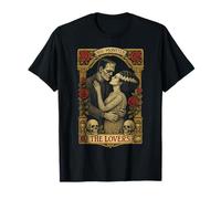 Frankenstein & Bride Lovers Tarot Vintage Horror Halloween T-Shirt