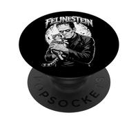 Frankenstein Cat Lover Felinestein Funny Halloween Monster PopSockets Adhesive PopGrip