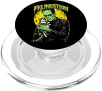 Frankenstein Cat Lover Felinestein Funny Halloween Monster PopSockets PopGrip for MagSafe