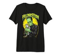 Frankenstein Cat Lover Felinestein Funny Halloween Monster Premium T-Shirt