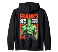 Frankenstein Gym Frank's Monster Gains Vintage Halloween Zip Hoodie