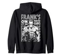 Frankenstein Gym Frank's Monster Gains Vintage Halloween Zip Hoodie