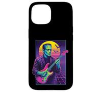 Frankenstein Halloween Monster Playing Guitar 80s Vaporwave Case for iPhone 15