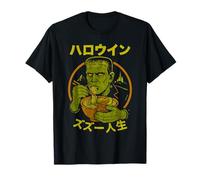 Frankenstein Halloween Ramen - Horror Comic Mashup T-Shirt