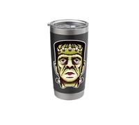 Frankenstein Head Spooky Halloween Traditional Tattoo Flash Stainless Steel Insulated Tumbler