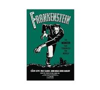 Frankenstein Horror Movie 1960s Green Classic Retro Mary Shelley Slogan Monster That Terrorized The World Canvas Wall Art Posters And Prints Room Aesthetic Bedroom Office Decor 12x18inch(30x45cm)