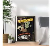 Frankenstein, Horror Movie Print, Scary Thriller Film Poster, A4 and A3 Size Frame Options Available,Great Home, Pub, Café, Bar Wall Art Print, House gift for horror lovers (A4 Print Only)