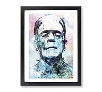Frankenstein In Abstract Modern Art Framed Print | A3 Black Framed Wall Art | Ready to Hang | Abstract Fantasy Picture | Living Room Bedroom Lounge Office
