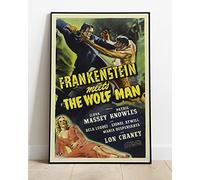 Frankenstein Meets The Wolf Man Movie Poster Huge 36": Retro Vintage Reproduction Advertising Classic Similar to A1 36"x24" #MP1453
