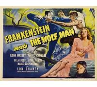 "FRANKENSTEIN MEETS THE WOLFMAN" - Bela Lugosi.Vintage Movie Poster - Poster Size : Super A2