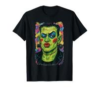 Frankenstein Monster in Makeup, Funny Halloween Weird Horror T-Shirt