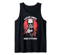 Frankenstein Monster Propaganda Loose Limbs Need Stitches Tank Top