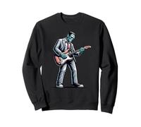 Frankenstein Playing The Electric Guitar Standing Funny Sweatshirt