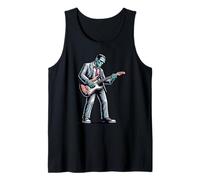 Frankenstein Playing The Electric Guitar Standing Funny Tank Top