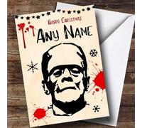 Frankenstein Scary Personalised Christmas Card - Personalised Funny Joke Christmas Card, Spoof Christmas Card