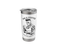 Frankenstein Tattoo Ink and Coffee Funny Tattooed Monster Stainless Steel Insulated Tumbler