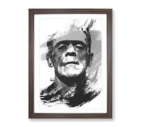 Frankenstein V1 Modern Framed Print | A2 Walnut Framed Wall Art | Ready to Hang | Modern Nature Picture | Living Room Bedroom Lounge Office