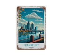 Frankfurt Am Main Germany Travel Poster Tin Sign Vintage Metal Pub Club Cafe Bar Home Wall Art Decoration Poster Retro Style20 x 30 cm (8 x 12 Zoll)-478