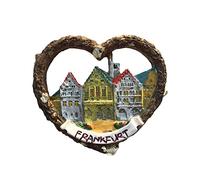 Frankfurt Germany 3D Heart-Shaped Refrigerator Magnet Resin Travel Souvenirs,Handmade Home & Kitchen Decoration Frankfurt Fridge Magnet Collection Gift