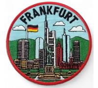Frankfurt Germany Patch Embroidered Iron/Sew-on Badge (3.5 Inch) Travel Souvenir Emblem Perfect for Backpacks, Jackets, Hats, Bags, Crafts, Gift Patches