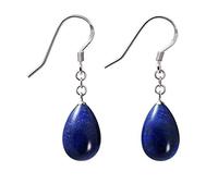 Franki Baker Classic Natural Lapis Lazuli & Sterling Silver Drop Earrings Gemstone Grade Length 4cm
