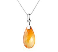 Franki Baker Sterling Silver Natural Carnelian Gemstone Drop Pendant. Chain Length: 50cm