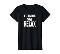 Frankie Say Relax Funny Retro Vintage T-Shirt, Women, Black, Medium